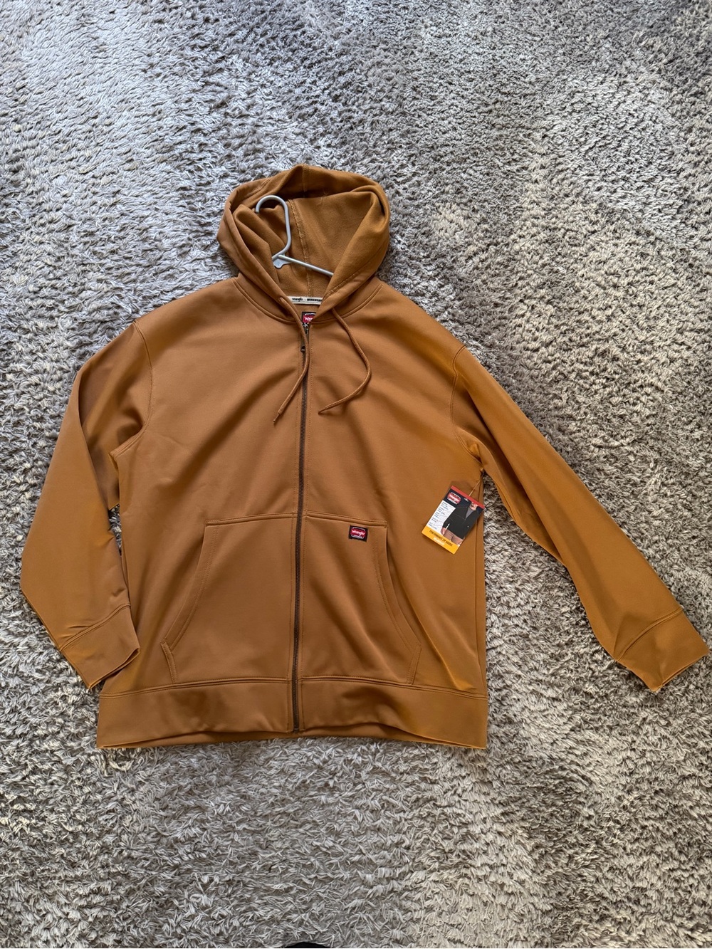 Wrangler Men's Full-Zip Hoodie in Camel